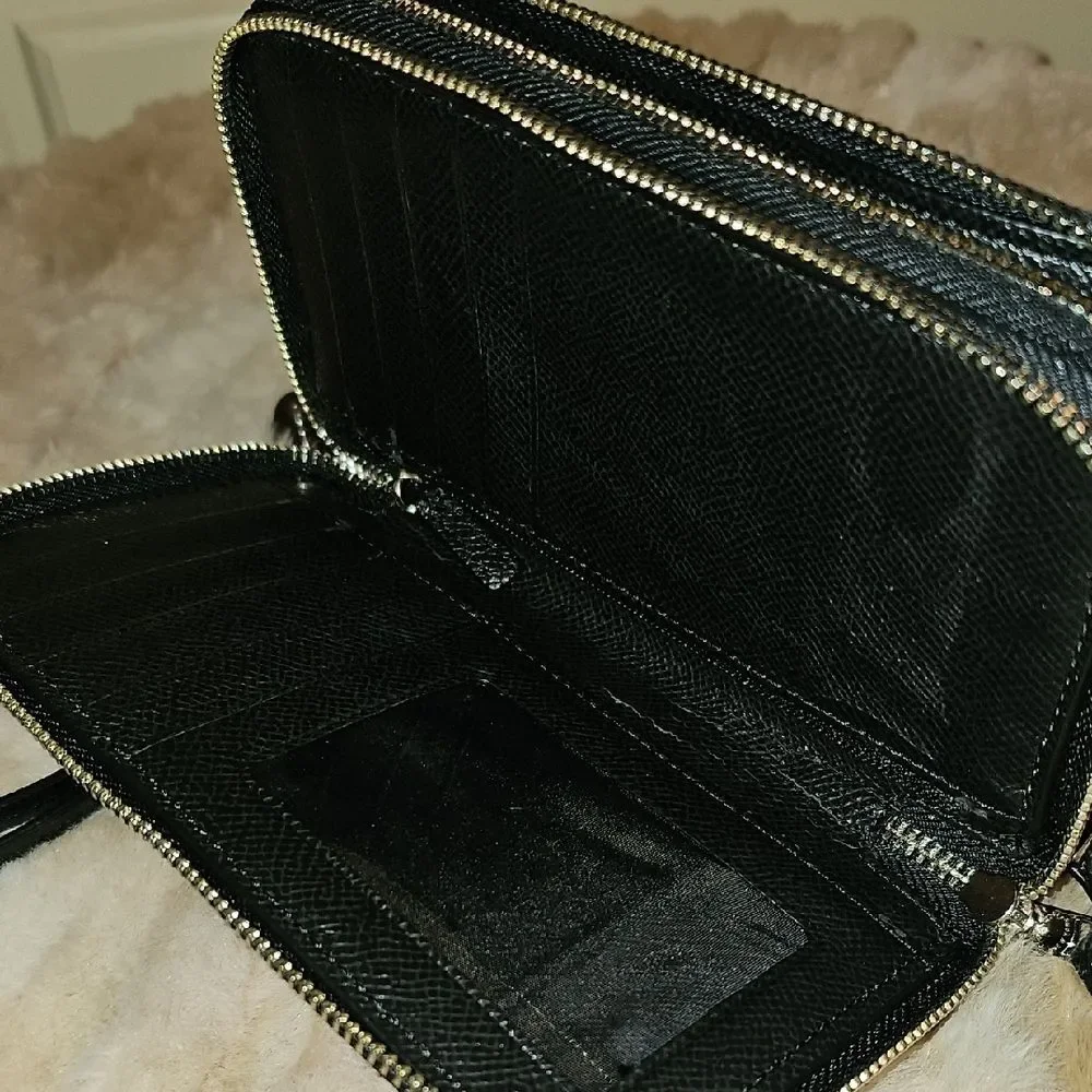 Coach Pink Floral Key Holder with Black Accents